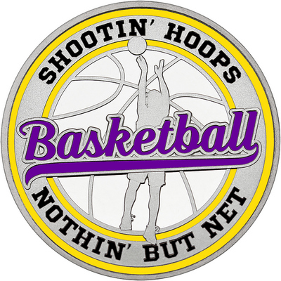 Purple "Basketball" with Yellow Outer Circular Borders